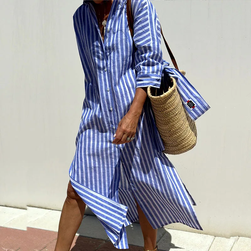 Emma Striped Shirt Dress