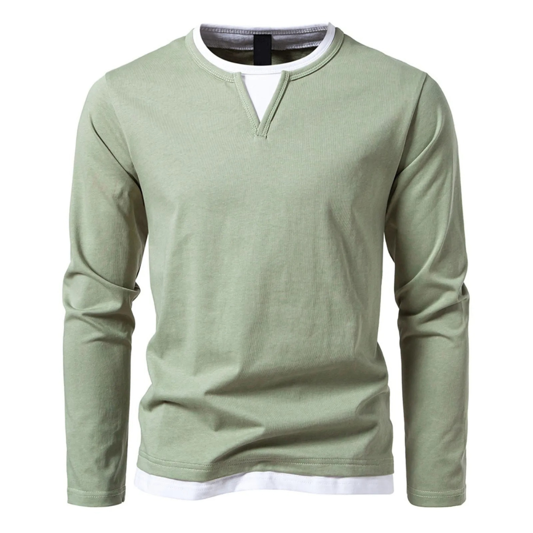 Eamon® | Cotton Long Sleeved T-shirt