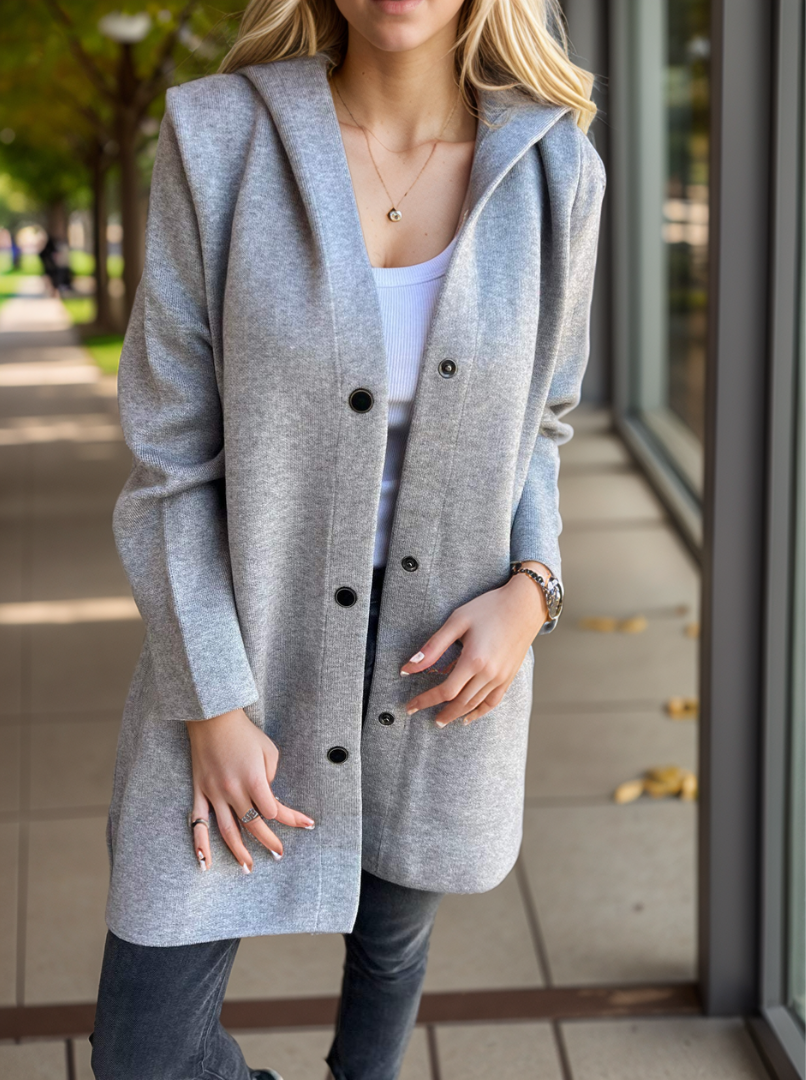 Amelia | Cardigan With Buttons and Hoodie