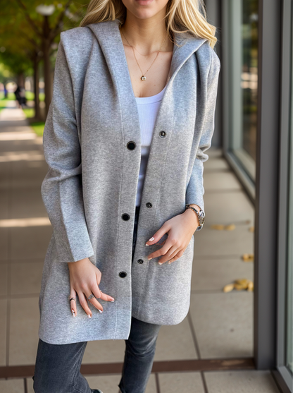 Amelia | Cardigan With Buttons and Hoodie