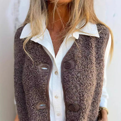 Bella® - Women's Winter Vest in Soft Wool with Buttons