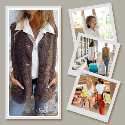 Bella® - Women's Winter Vest in Soft Wool with Buttons